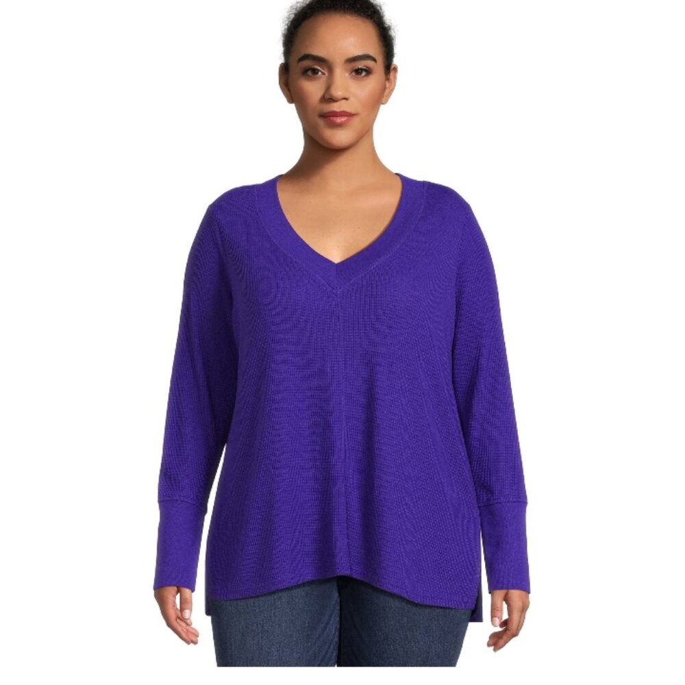 NWT Women Plus  Violent Lonf Sleeve Top Terra & Sky Plus Size 4X